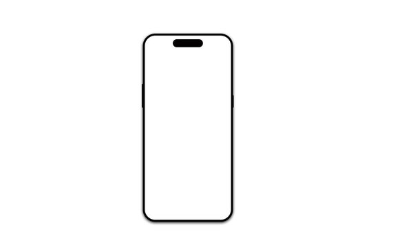 White Smartphone Mockup Front View Mobile Phone Screen Template