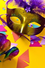 carnival vask between confetti - mardi gras banner - carnival venice - masquerade  © Adriana