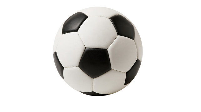 Classic black and white pentagonal patterned leather soccer ball
