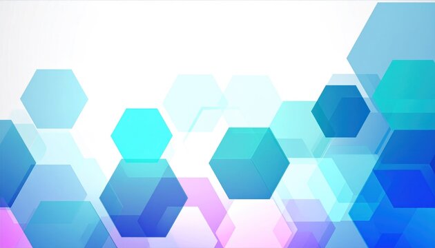 Abstract blue and purple hexagonal geometric background.