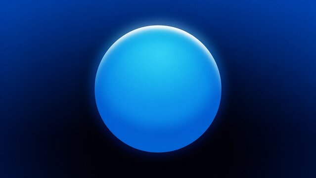 A bright blue sphere glows against a dark gradient background creating a dramatic visual effect
