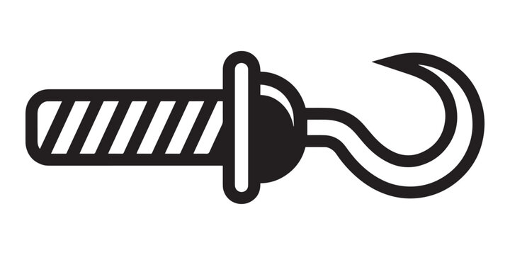 Prosthetic pirate hook illustration