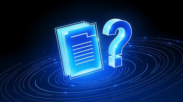 Document with question mark representing information request and customer support