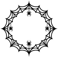 Obraz premium Spooky spider web circular frame