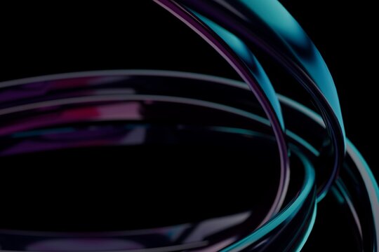 Turquoise 3D Curves around a Dark Opening