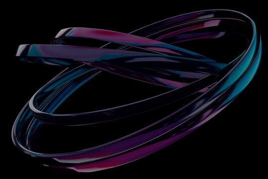 Glossy 3D bands crossing in a tilted orbit