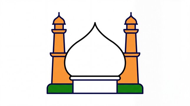 Traditional art & mandalas vektor mosque dome and minaret icon