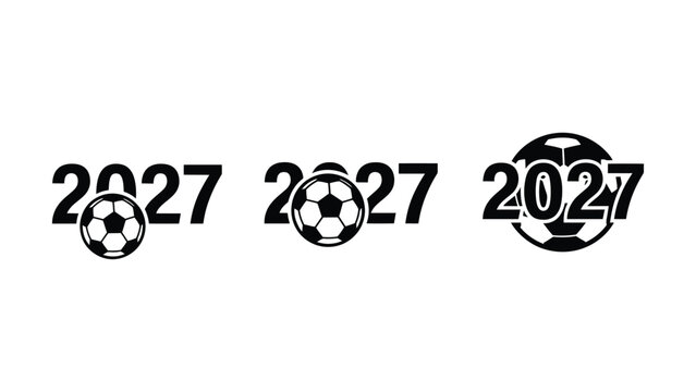 Creative Soccer Ball Year Number Design Vector Illustration Transparent Background