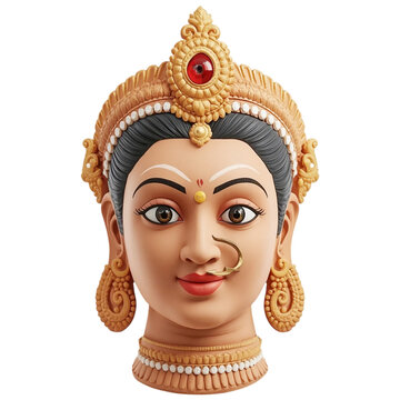   maa durga clay idol face 