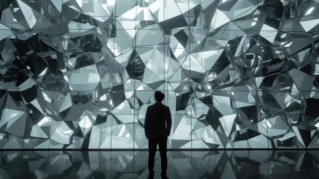Silhouette Man Abstract Geometric Reflection Contemporary Art Gallery Installation Views