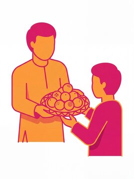 Ldi wali festifal of lights vektor sharing traditional indian sweets