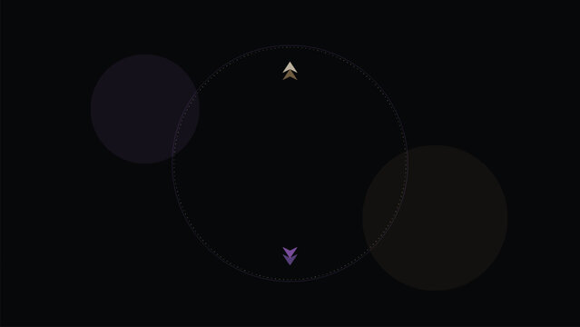 Circular frame graphic design with arrow icons on black