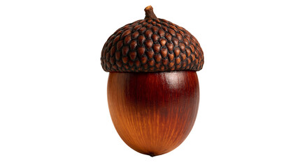 Single brown acorn with textured cap and smooth nut shell © Alaric