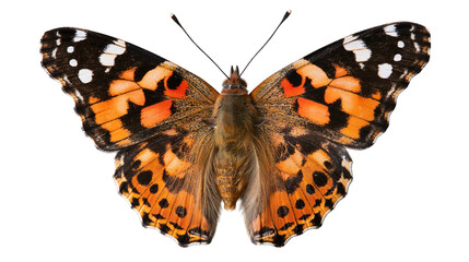 Painted Lady butterfly with orange black and white patterned wings © Alaric