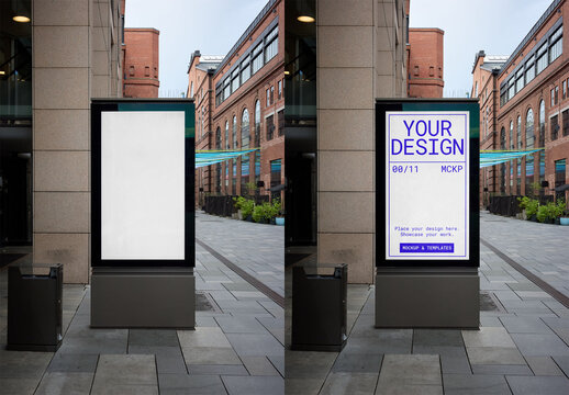 Mockup Of Customizable Outdoor Billboard In Oslo City Street