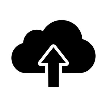 Cloud Upload Vector Icon Illustration for Online Data Storage and File Transfer／クラウドへのアップロード・オンラインデータ保存・ファイル転送のベクターアイコンイラスト