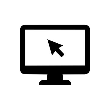Computer Monitor and Cursor Vector Icon Illustration for Digital Interface and Web Navigation／モニター・カーソル・デジタル操作のベクターアイコンイラスト