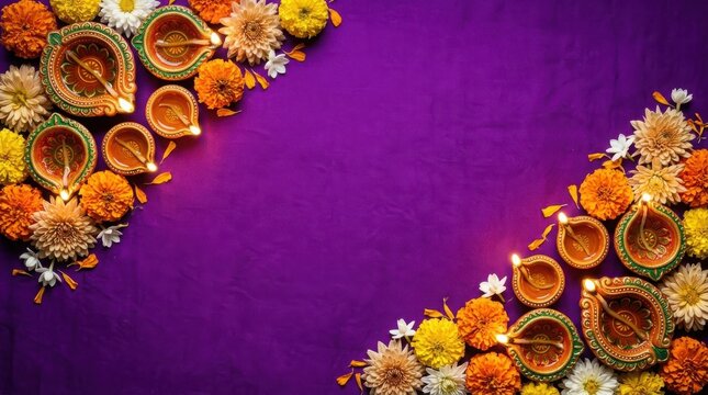 Diwali festival lights and flowers , Diwali, Kali Puja, Indian Festival, Lakshmi