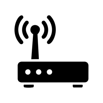 Wi-Fi Router Vector Icon Illustration for Wireless Internet and Network Connection／ルーター・Wi-Fi・無線インターネット接続のベクターアイコンイラスト