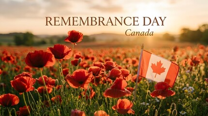 Obraz premium Remembrance day in canada honoring the fallen remembering their sacrifice and commemorating veterans' courage and dedication to peace and freedom