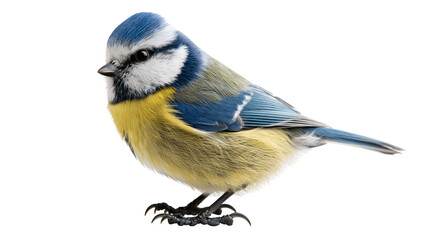 Eurasian blue tit bird with vibrant yellow breast and blue wings © Motruc
