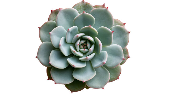 Echeveria succulent plant with pale green leaves and pink tipped edges