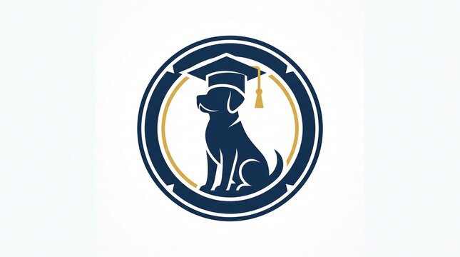 Graduating Dog Academic Emblem