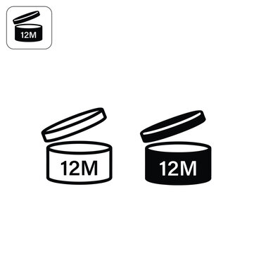 Open cylindrical container with 12mm measurement for product packaging and labeling design