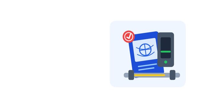 Passport Border Control with Left Copy Space Background Animation