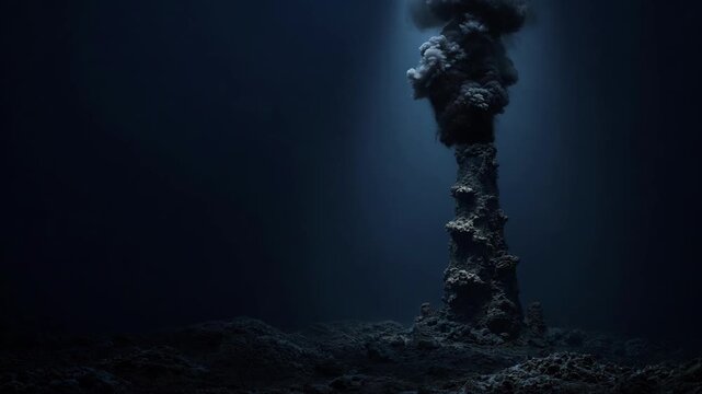 Dark Plume Rising From a Deep Sea Hydrothermal Vent