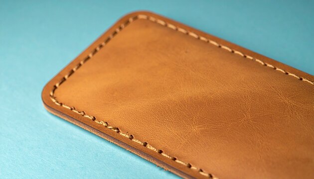 Minimalist leather card holder, handcrafted stitching, premium craft, studio