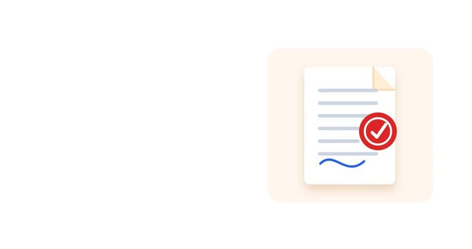 Legal Contract Approval with Left Copy Space Background Animation