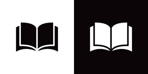 Fototapeta premium 開いた本のアイコン 読書 教科書 参考書