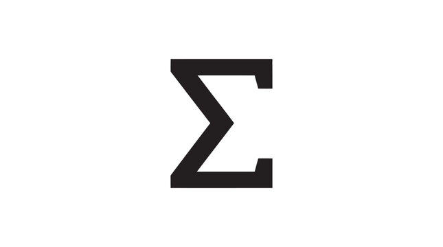 Capital sigma symbol presented as a black silhouette