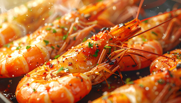 Grilled King Prawns with Herbs and Spices