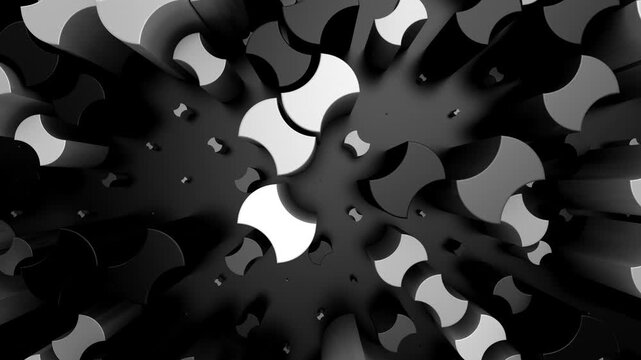 Background of Geometric Shapes. Abstract motion, loop, 3d rendering, 4k resolution
