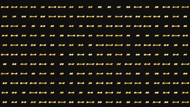 Abstract Golden Bone Texture Grid Pattern Seamless Loop on Black Background