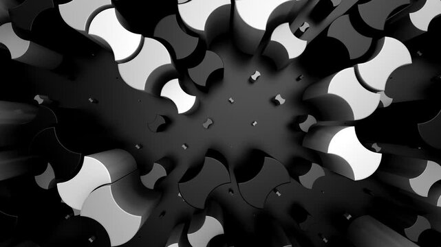 Background of Geometric Shapes. Abstract motion, loop, 3d rendering, 4k resolution
