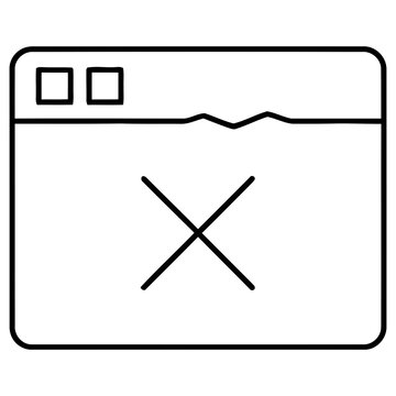 Browser window with error symbol