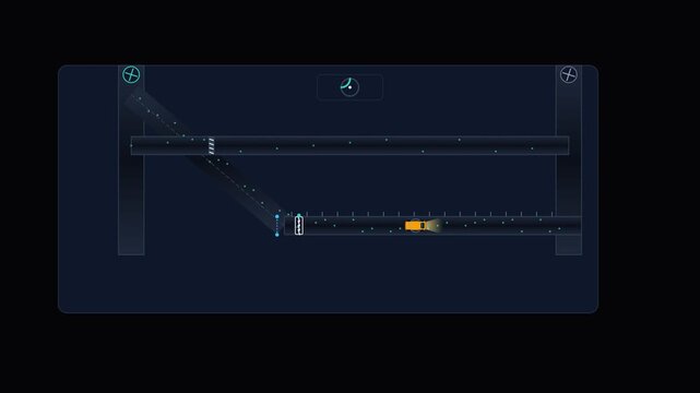 Digital physics simulation interface showing mechanics experiment with rulers and weights