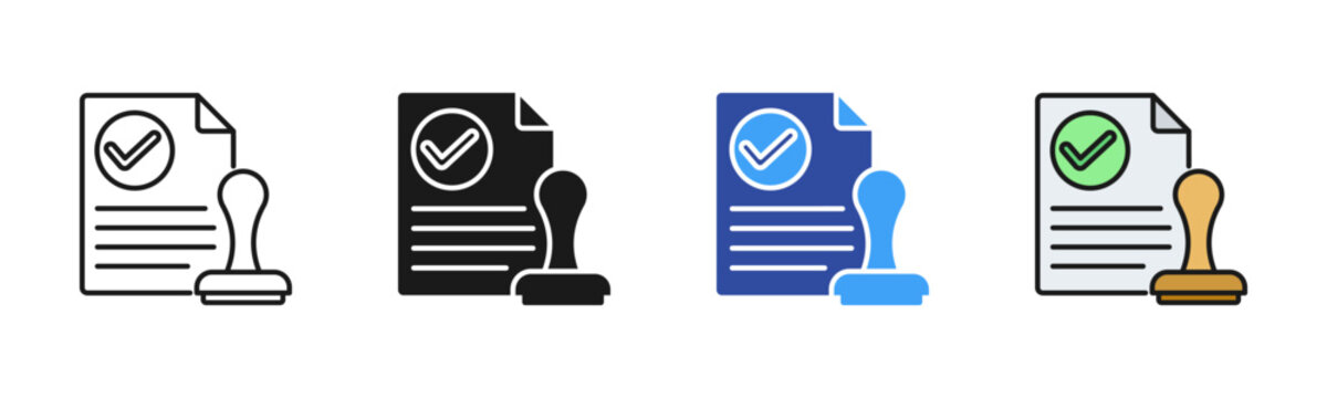 Approval icon set multiple style collection