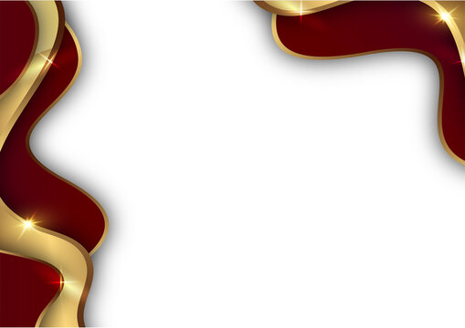luxury corporate certificate background with red and gold wave design