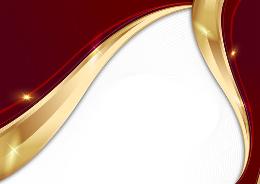 premium luxury corporate banner background with maroon gold wave template