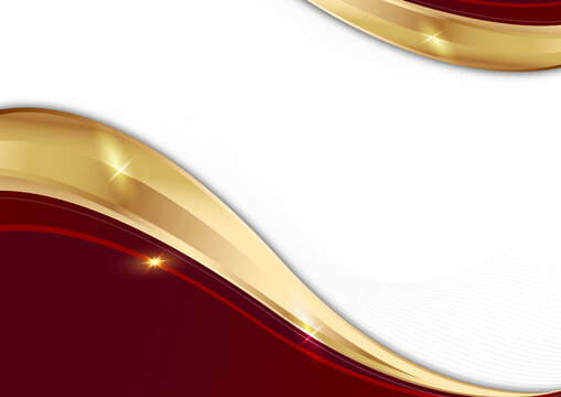 luxury premium corporate certificate background with burgundy gold curve design