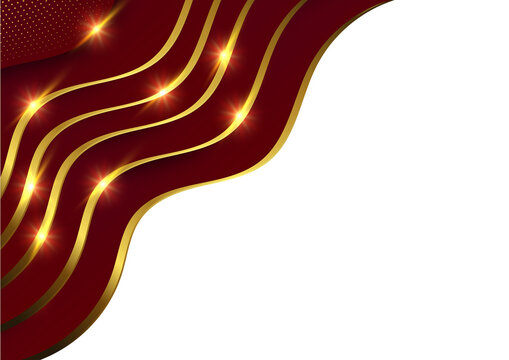 elegant premium corporate banner background with dark red gold curve template