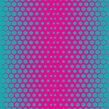 Abstract Seamless peast and pink colour geometric poligon honeycomb halftone thik