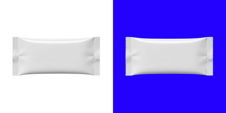 Blank white snack bar food packaging wrapper mockup for branding design presentation transparent png