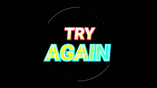 Try Again Motivational Graffiti Typography Motion Graphic