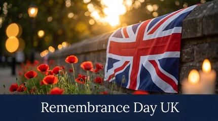 Obraz premium Remembrance day in the uk honoring the fallen reflecting on sacrifice and commemorating veterans with poppies and moments of silence across the