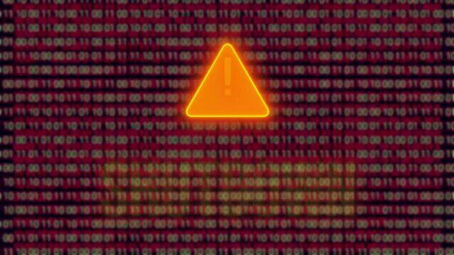 Vintage SHUTDOWN Text Animation with Glowing Yellow Letters Over Binary Code Background for your creative project